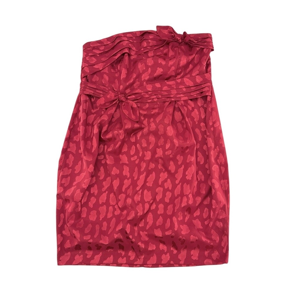 Torrid‎ Plus Sz Satin Red Jacquard Animal Print Strapless Mini Dress 16 Y2K Club